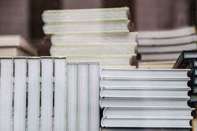 Close-up of stacked books