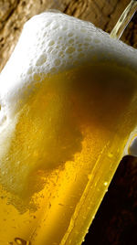 Close-up of beer glass
