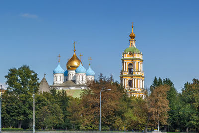 View of novospassky monastery from moscow river, moscow, russia