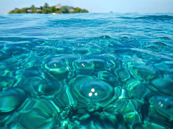 Close-up of rippled water in swimming pool
