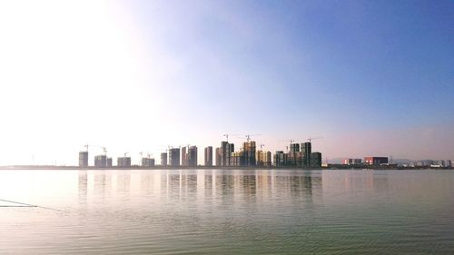 City skyline against clear sky