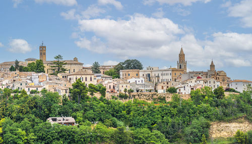 Panorama of the beautiful village of atri on a hill in abruzzo