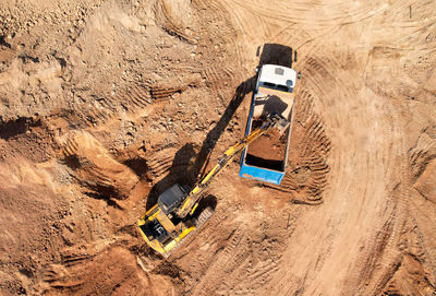 High angle view of construction site