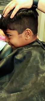 Portrait of boy looking down