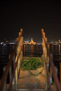 View of illuminated city at night