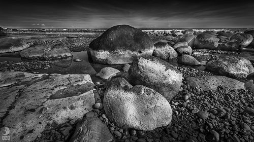 Rocks in sea