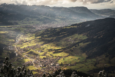 Aerial view of rural landscape