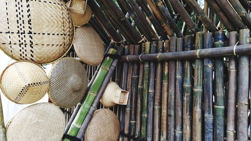 Full frame shot of wood and wicker