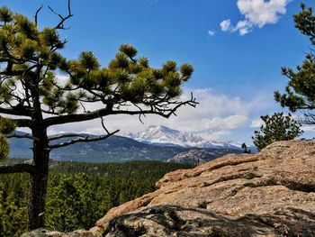 Scenic view of mountains against clear sky