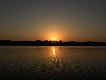 View of lake at sunset