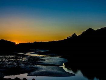 Scenic view of sea at sunset