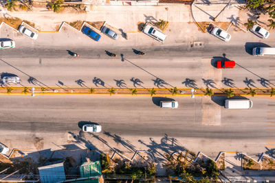 High angle view of airport runway