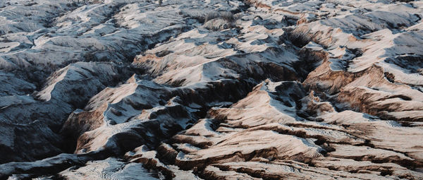 High angle view of rocks on land