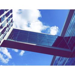 Low angle view of modern building against sky