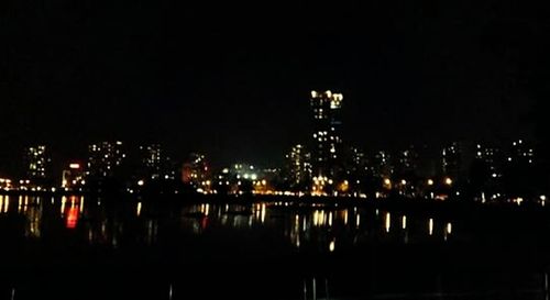 Illuminated cityscape at night