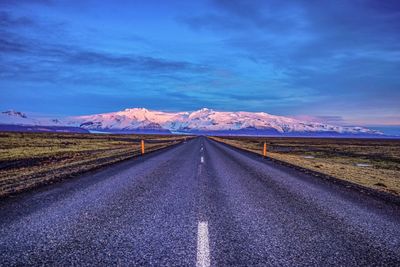 Road against blue sky