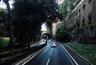 Road passing through tunnel