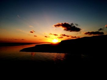 Scenic view of sea at sunset