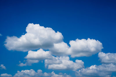 Low angle view of clouds in blue sky