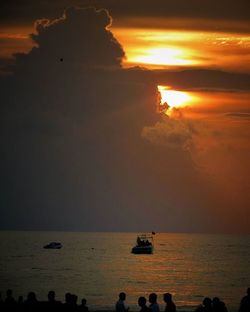 Scenic view of sea at sunset