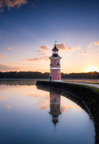 Old historic lighthouse in moritzburg. inner lighthouse in saxony.