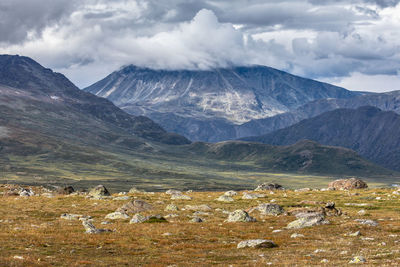 Scenic view of mountains against sky