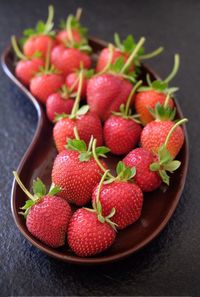 Close-up of strawberries on table