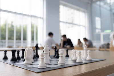 Close-up of chess pieces