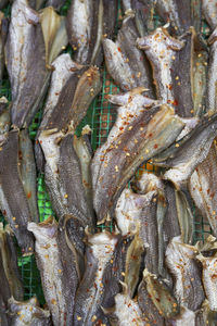 Full frame shot of fish in market