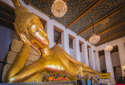 Low angle view of statue in temple