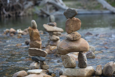 Stack of pebbles on beach