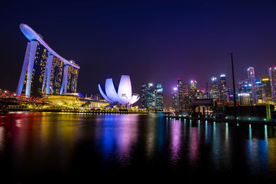 Illuminated city at night