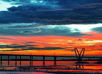 Scenic view of cloudy sky at sunset