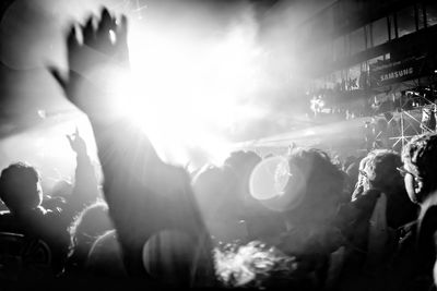 Crowd enjoying music concert