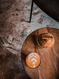 High angle view of food on table