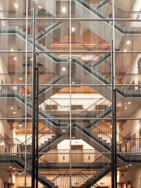 Directly below shot of illuminated staircase in building