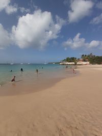 Scenic view of beach against sky