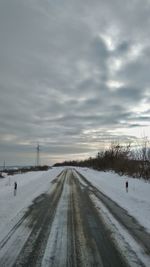 Scenic view of snow covered landscape against sky