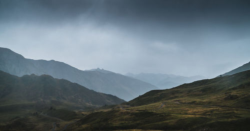 Scenic view of mountains against sky