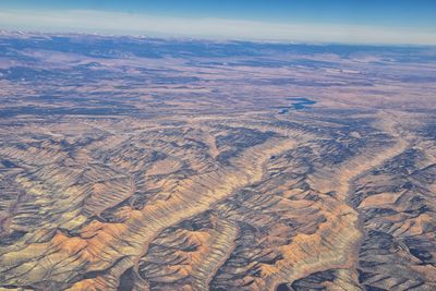 Aerial view of dramatic landscape