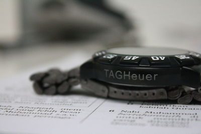 Close-up of computer keyboard on table