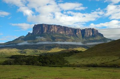 View of landscape against cloudy sky