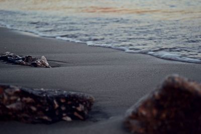 Close-up of surf on beach