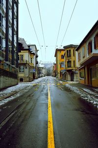 Railroad tracks in city