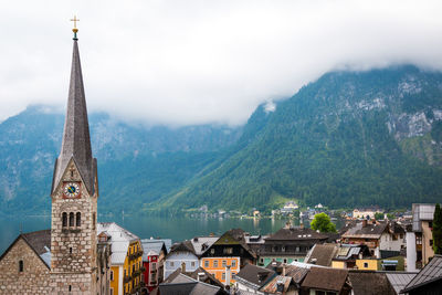 High angle view of buildings in city