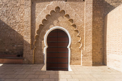 Arched door at koutoubia mosque in marrakech