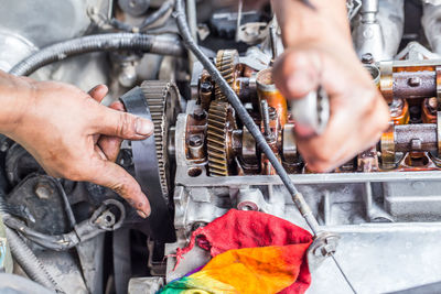 Midsection of man working at store