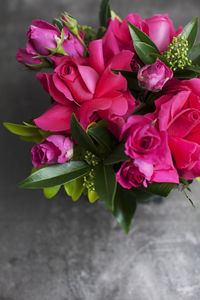 Close-up of pink rose bouquet