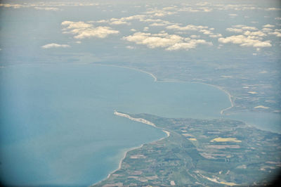 Aerial view of sea against sky