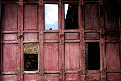 View of red from window